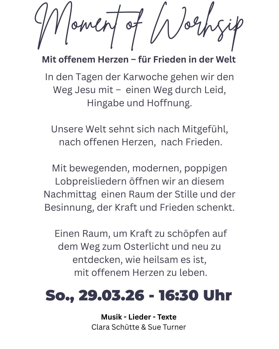 Veranstaltung - Moment of Worship - 29.03.2026